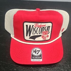 47 Brand Red and White Wisconsin Badgers Cap